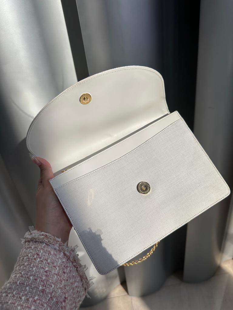 CELINE White Denim “Globe Coin” Bag｜Ultra-Rare Triple-Style Vintage Find ✨🤍