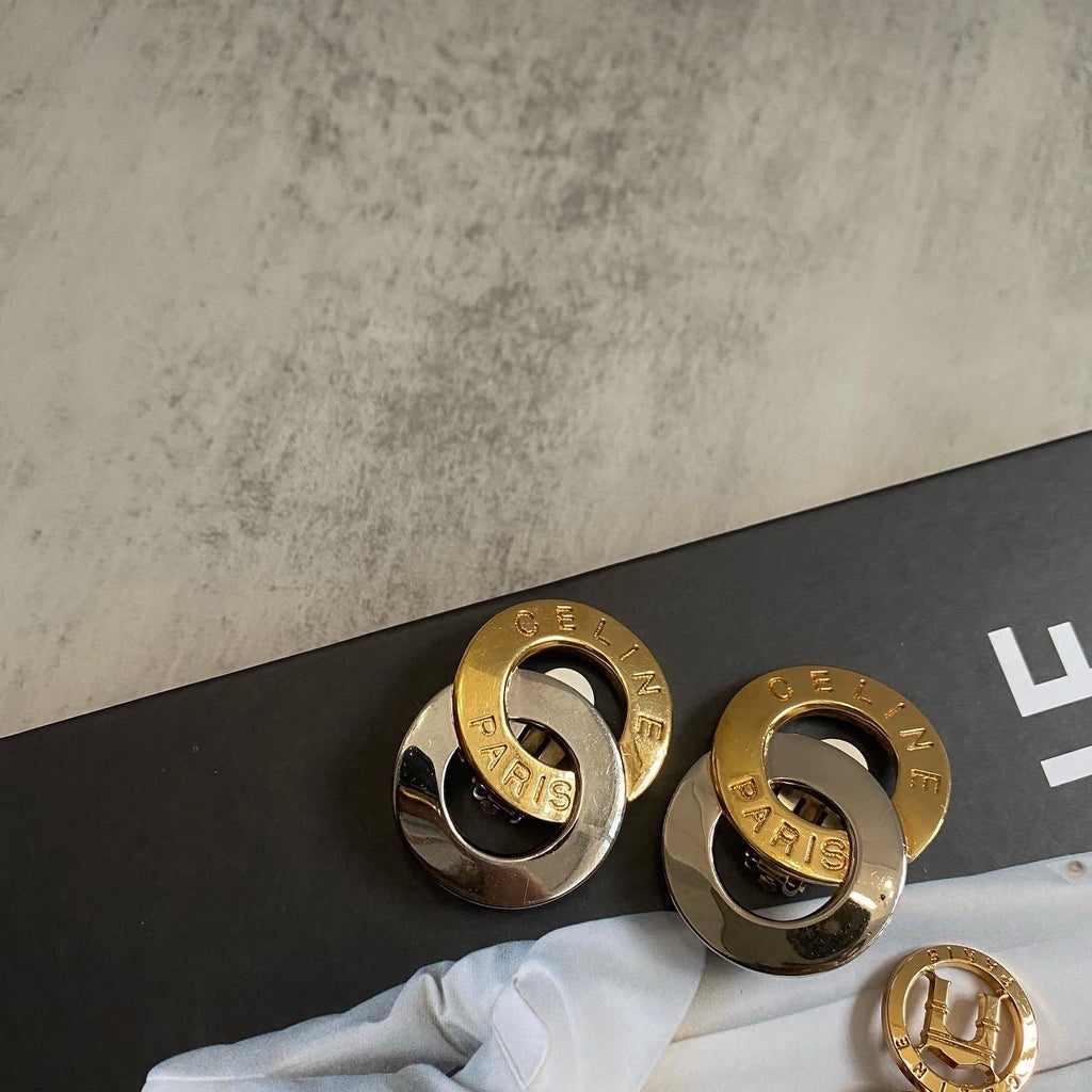 CELINE Double Circle Earrings｜Sculptural Elegance × Playful Contrast 🌀✨