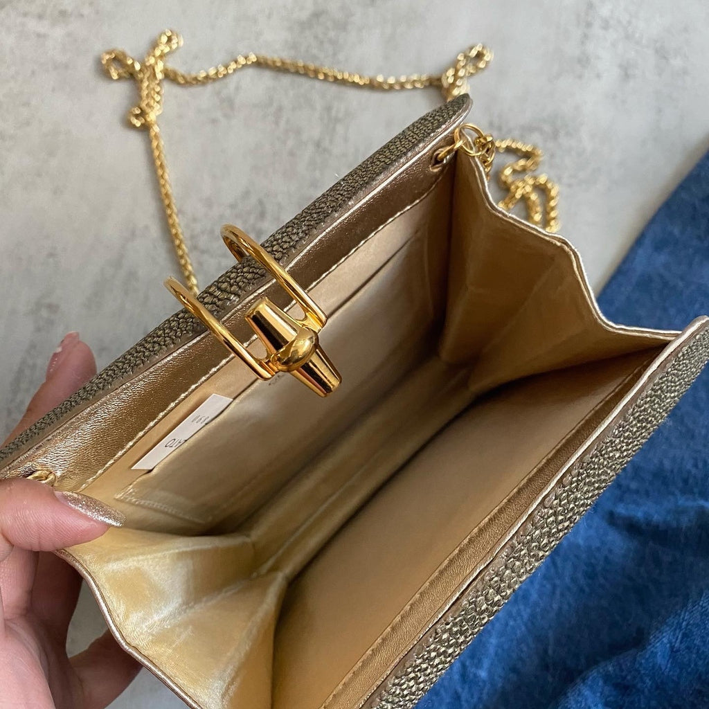 GUCCI Yellow Stingray Metallic Bamboo Turnlock Crossbody｜Rare Stingray Leather × Festive Statement Luxury 🐡🎋