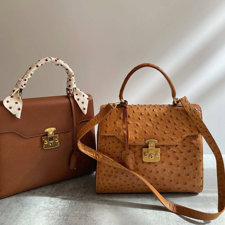 GUCCI Ostrich Leather Kelly Bag in Caramel｜Rare Ostrich Elegance × Statement Occasion Style 🧡