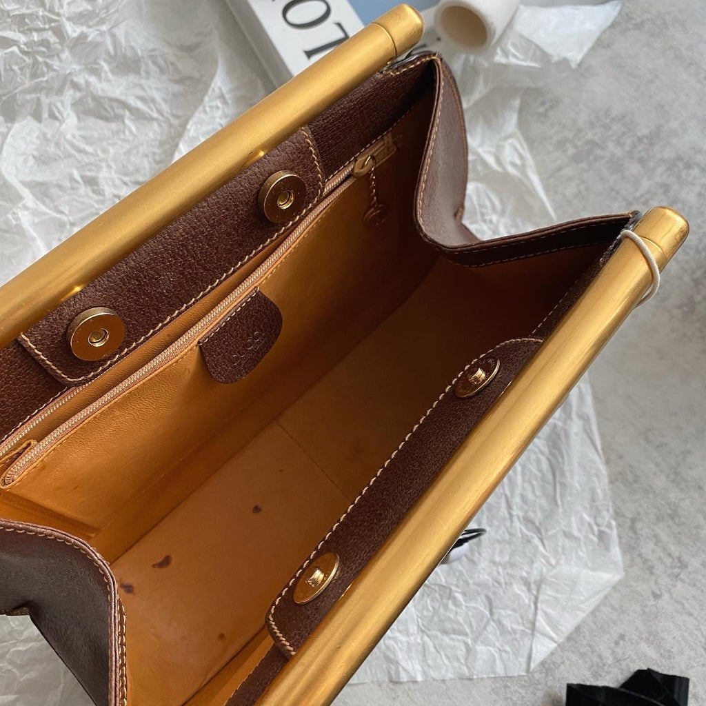 GUCCI Museum Horsebit Handbag in Chocolate Brown｜Rare Museum Edition × Timeless Equestrian Chic 🍷