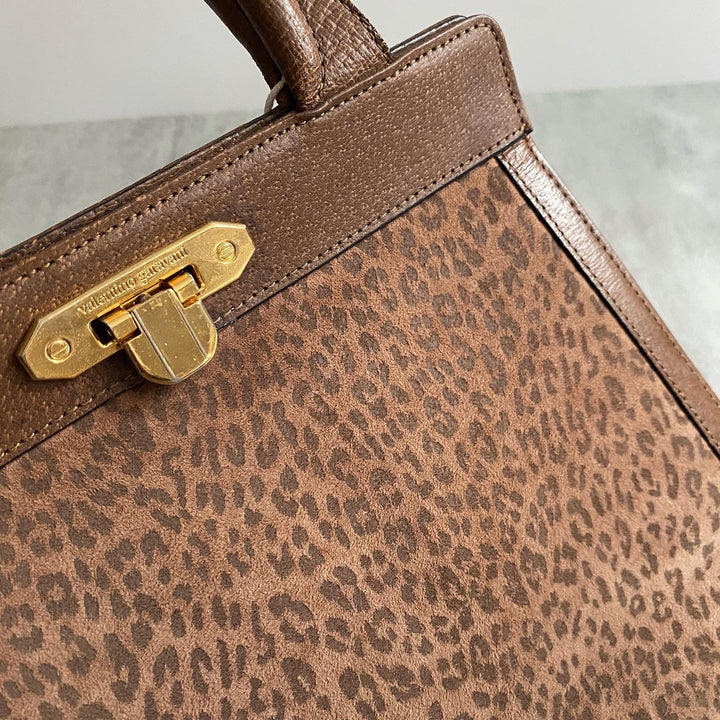 VALENTINO Leopard Print Brown Handbag｜Textured Fur Finish × Timeless Autumn Elegance 🐆🤎 Chic & Versatile