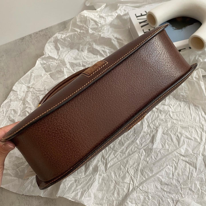 GUCCI Museum Horsebit Handbag in Chocolate Brown｜Rare Museum Edition × Timeless Equestrian Chic 🍷