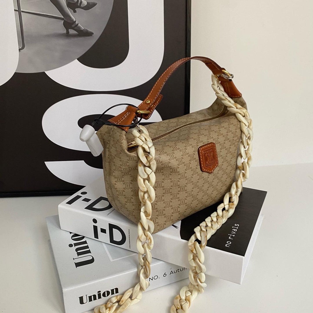 CELINE Beige Monogram “Lunch Box” Bag｜Casual Chic with Tortoiseshell Accent 🥐✨