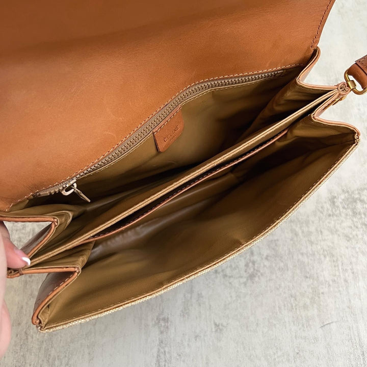 CELINE Monogram Crossbody Bag（Beige）｜Effortless Vintage Charm 🤎✨