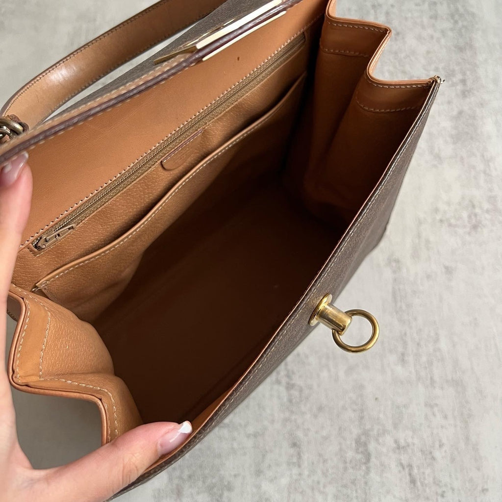 CELINE Watch Chain Kelly Bag（Brown Triomphe Canvas & Leather）｜Timeless Sophistication × Understated Luxury 🤎✨
