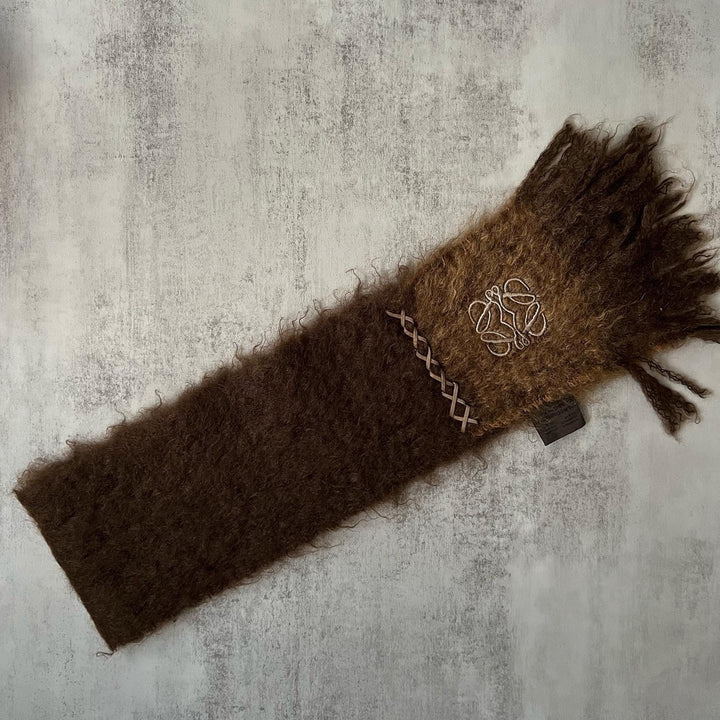 LOEWE Mohair Scarf in Purple & Chocolate｜Soft & Cozy Winter Essential 💜🤎 Luxuriously Warm