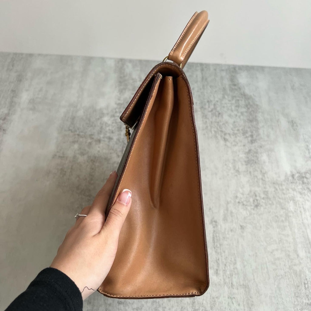 CELINE Watch Chain Kelly Bag（Brown Triomphe Canvas & Leather）｜Timeless Sophistication × Understated Luxury 🤎✨