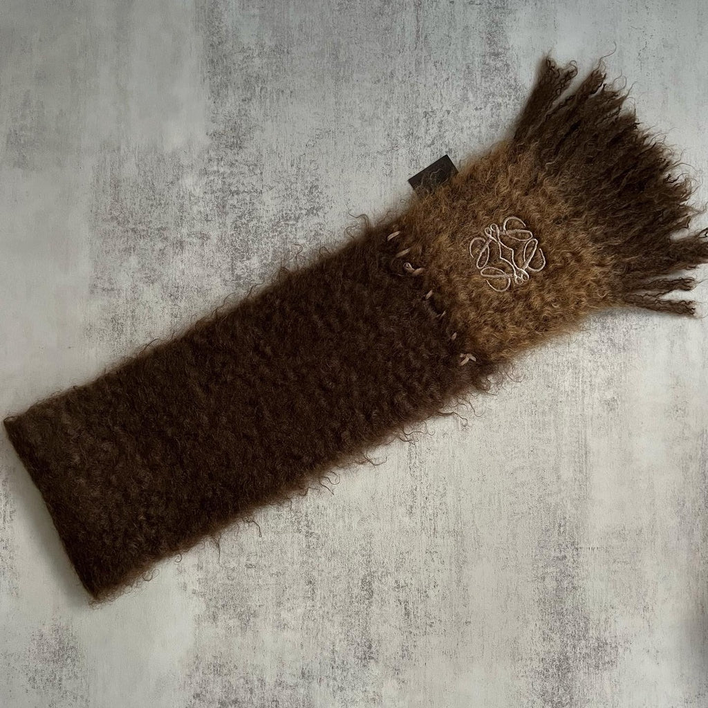 LOEWE Mohair Scarf in Purple & Chocolate｜Soft & Cozy Winter Essential 💜🤎 Luxuriously Warm