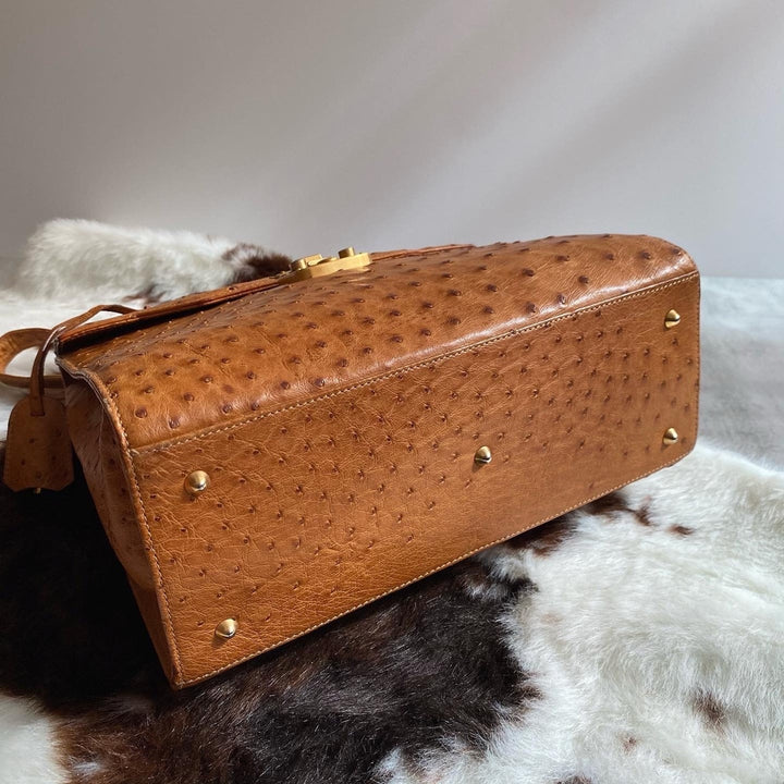 GUCCI Ostrich Leather Kelly Bag in Caramel｜Rare Ostrich Elegance × Statement Occasion Style 🧡