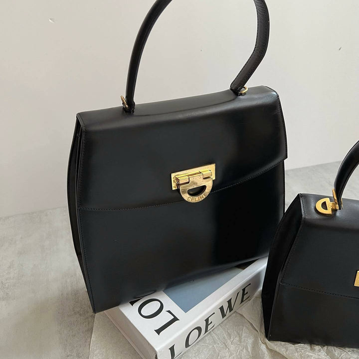 CELINE Horseshoe Buckle Large Tote（Black）｜Minimal Chic × Functional Elegance 🖤✨