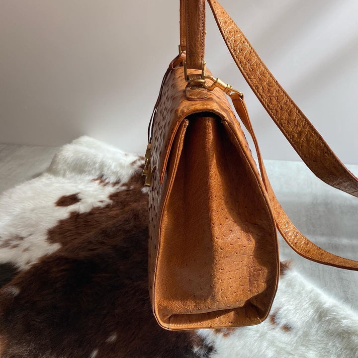 GUCCI Ostrich Leather Kelly Bag in Caramel｜Rare Ostrich Elegance × Statement Occasion Style 🧡