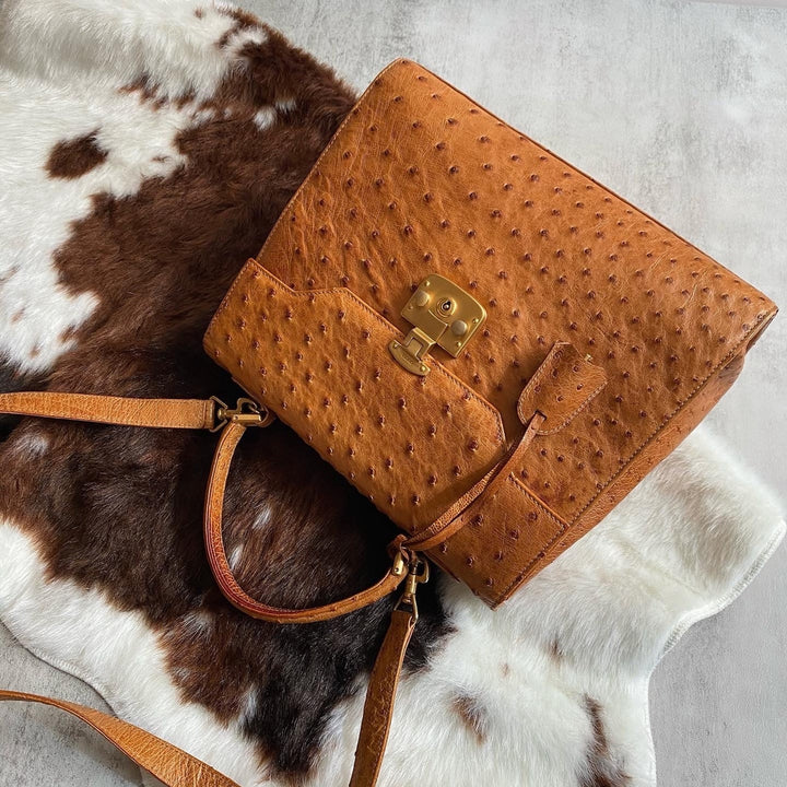 GUCCI Ostrich Leather Kelly Bag in Caramel｜Rare Ostrich Elegance × Statement Occasion Style 🧡