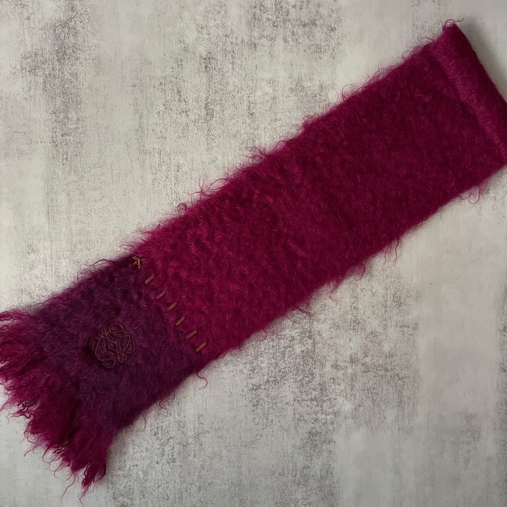 LOEWE Mohair Scarf in Purple & Chocolate｜Soft & Cozy Winter Essential 💜🤎 Luxuriously Warm