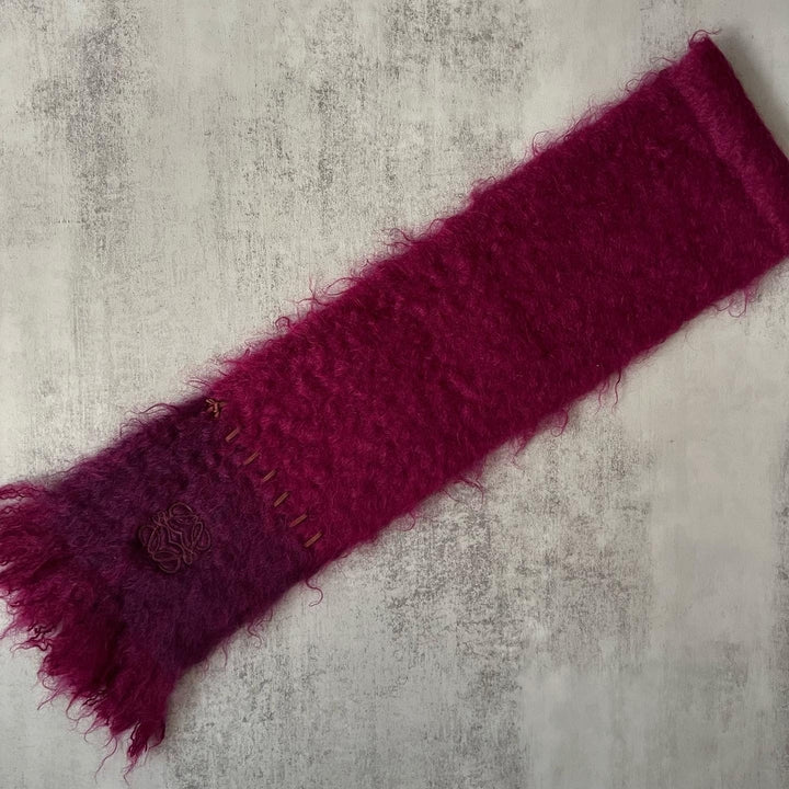 LOEWE Mohair Scarf in Purple & Chocolate｜Soft & Cozy Winter Essential 💜🤎 Luxuriously Warm