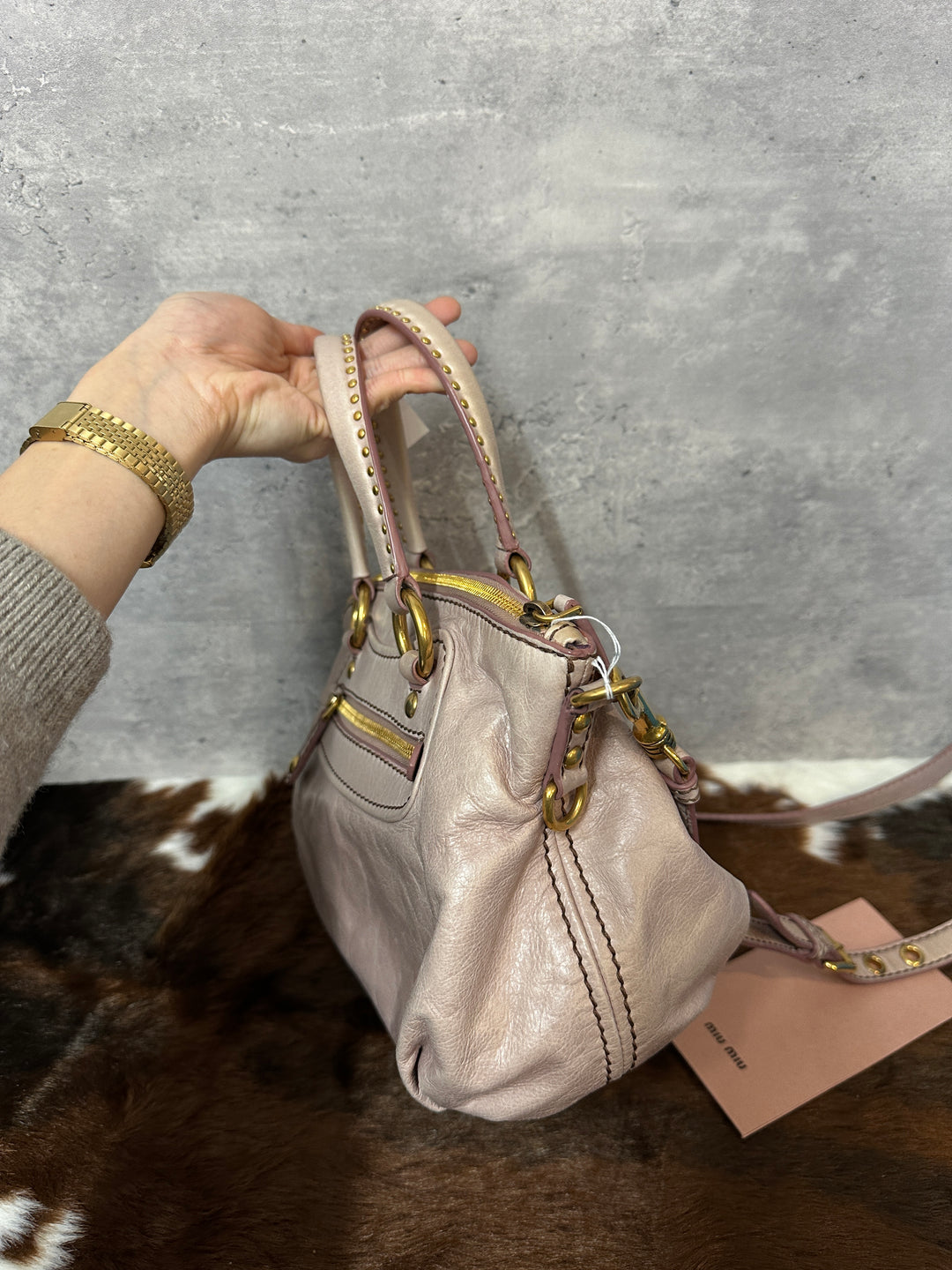 Miu Miu “Motor Bag” Small Size 💗✨ | With Original Strap & Crystal Heart Charm