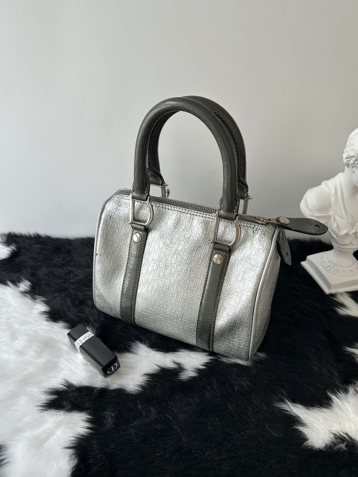 Dior Mini Boston Bag 🩶✨｜Nano Size・Silver Monogram・Rare Color