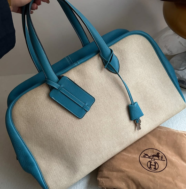 Hermes Victoria 40cm in Blue Jean & Canvas｜Functional Travel Tote × Understated Everyday Luxury ✨