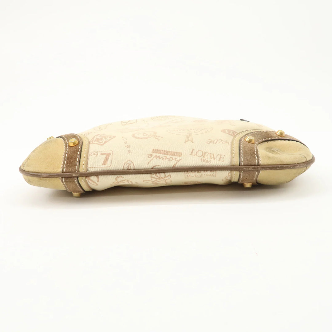 LOEWE Anagram Canvas Suede Leather Shoulder Bag 160th Anniverssary