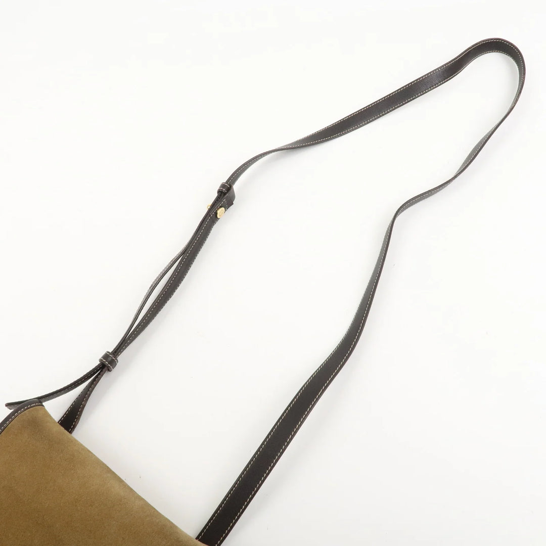LOEWE Anagram Suede Leather Shoulder Bag Crossbody Bag Brown