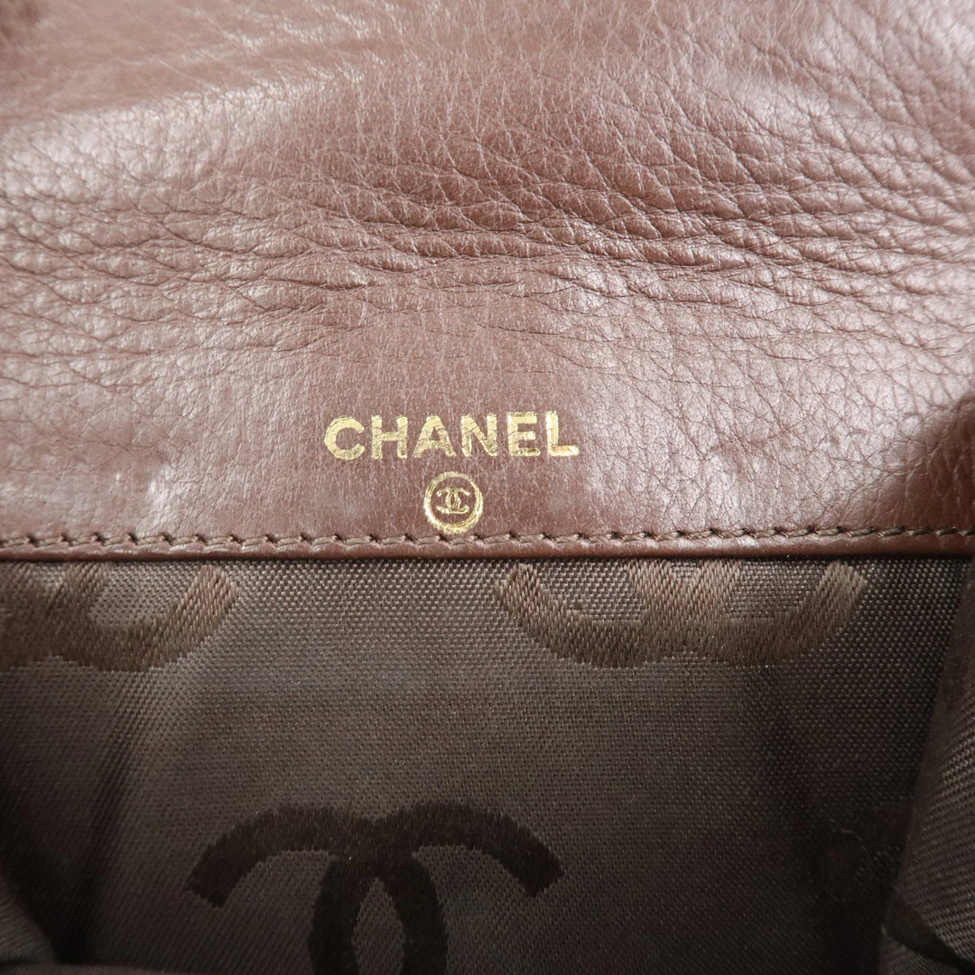 CHANEL COCO Mark Wild Stitch Caviarskin Compact Tri-fold Wallet