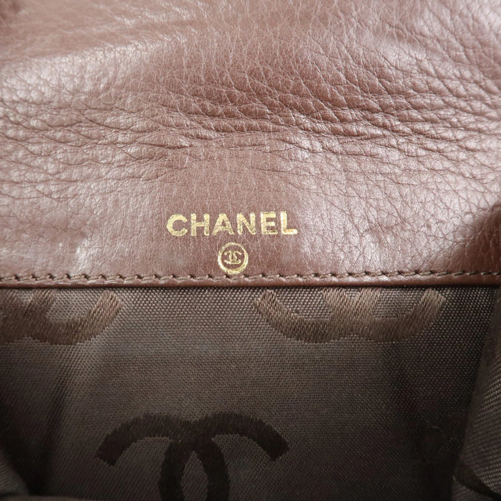 CHANEL COCO Mark Wild Stitch Caviarskin Compact Tri-fold Wallet