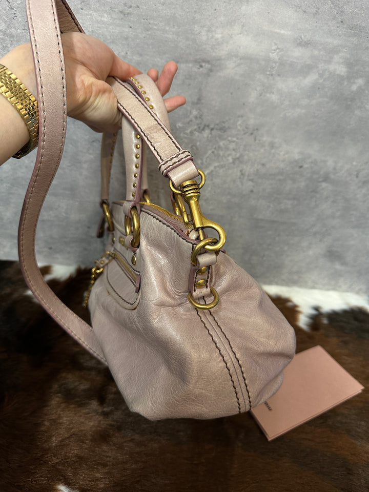 Miu Miu “Motor Bag” Small Size 💗✨ | With Original Strap & Crystal Heart Charm