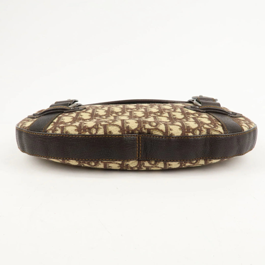 Christian Dior Trotter Canvas Leather Shoulder Bag Brown Used