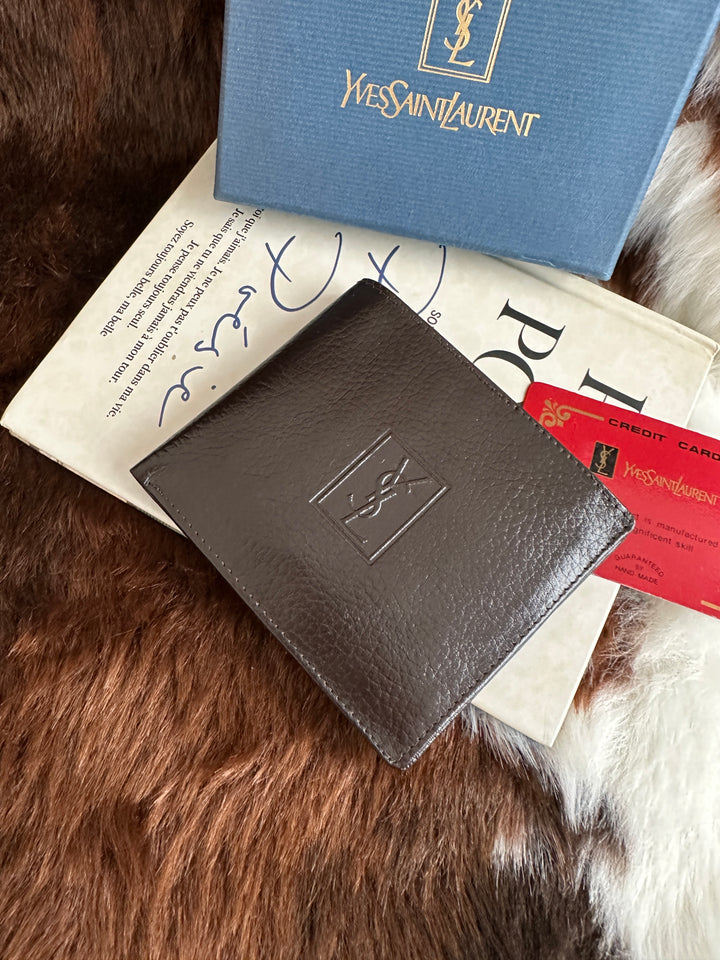 Yves Saint Laurent Vintage Bifold Wallet 🤎｜Full Set Complete × Dark Chocolate Leather × Unisex Everyday Classic