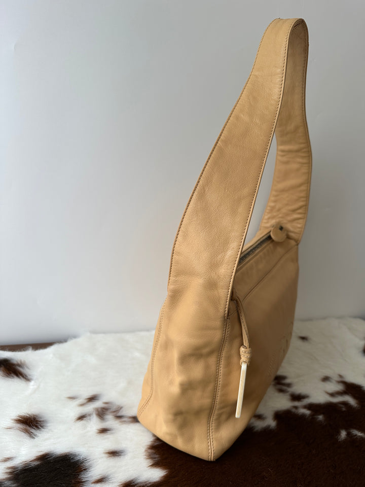 CHANEL Calfskin Hobo Bag – Milk Tea Beige