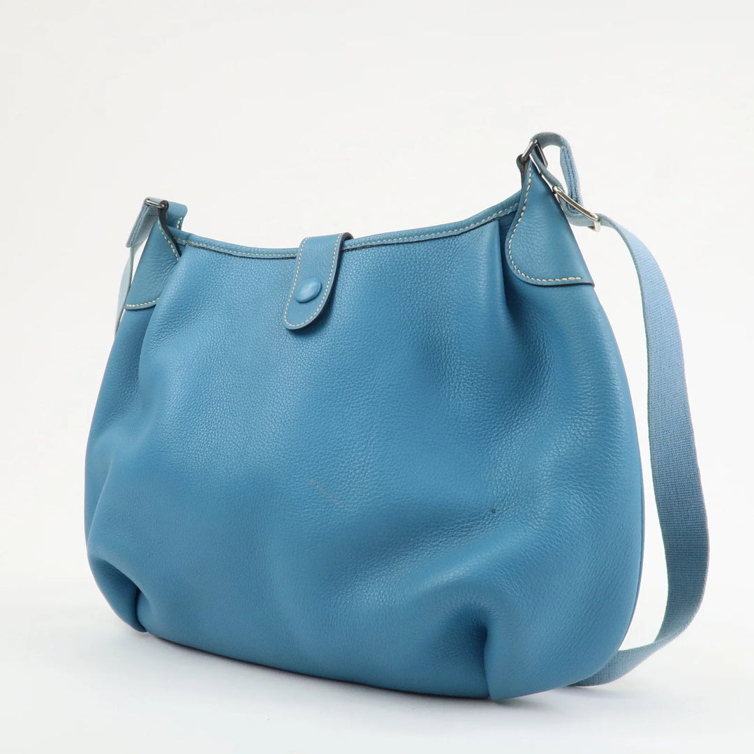 Hermes Leather Rodeo Du Shoulder Bag H Logo Light Blue