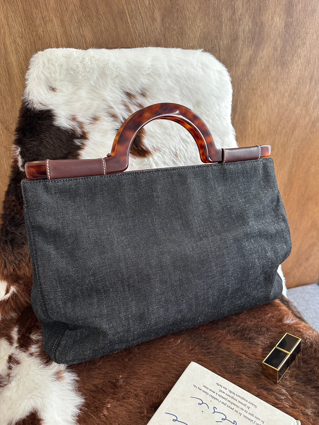 Chanel Denim Tortoiseshell Top Handle Bag 💙✨｜Denim Canvas・Tortoiseshell Handle・Rare Design