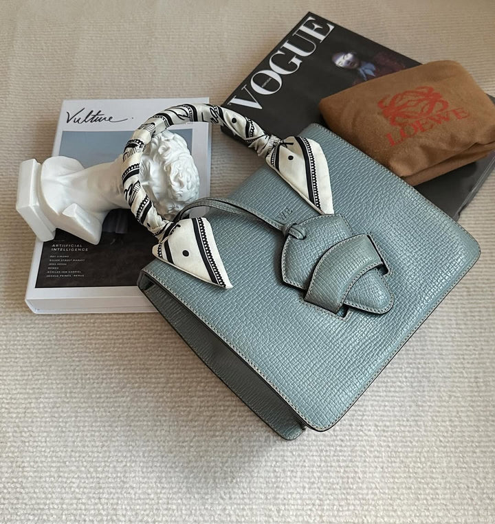 LOEWE Mist Blue Leaf Tote Bag｜Mini Size with Elegant Silhouette 🤍✨ Timeless Vintage Charm