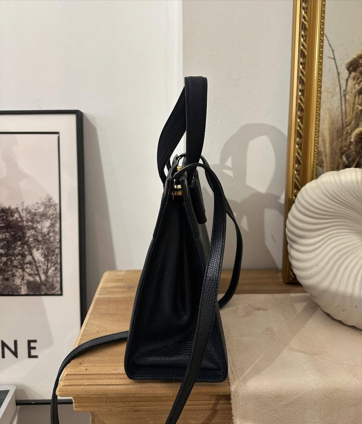 FERRAGAMO Classic Vara Bow Lizard Leather Bag｜Timeless Luxury × Versatile Styling 🖤✨