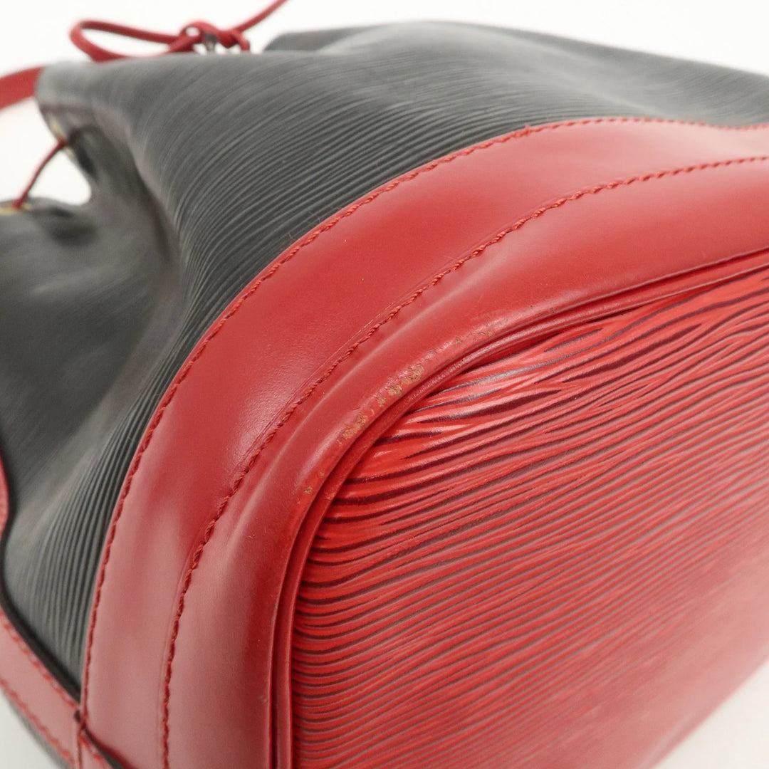 Louis Vuitton Epi Noe Shoulder Bag Noir Castilian Red M44017