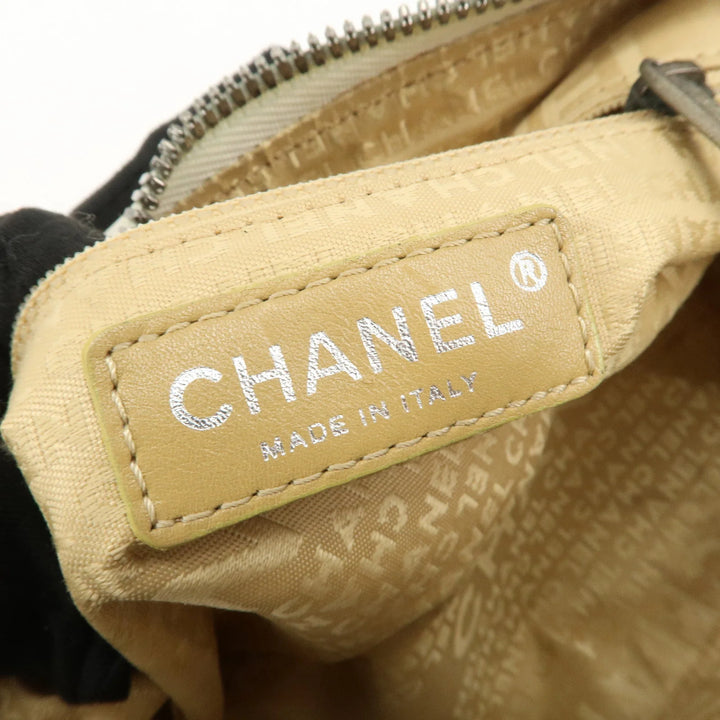 CHANEL Leather Mini Boston Bag Hand Bag Tassel Ivory A23050