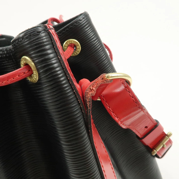 Louis Vuitton Epi Noe Shoulder Bag Noir Castilian Red M44017