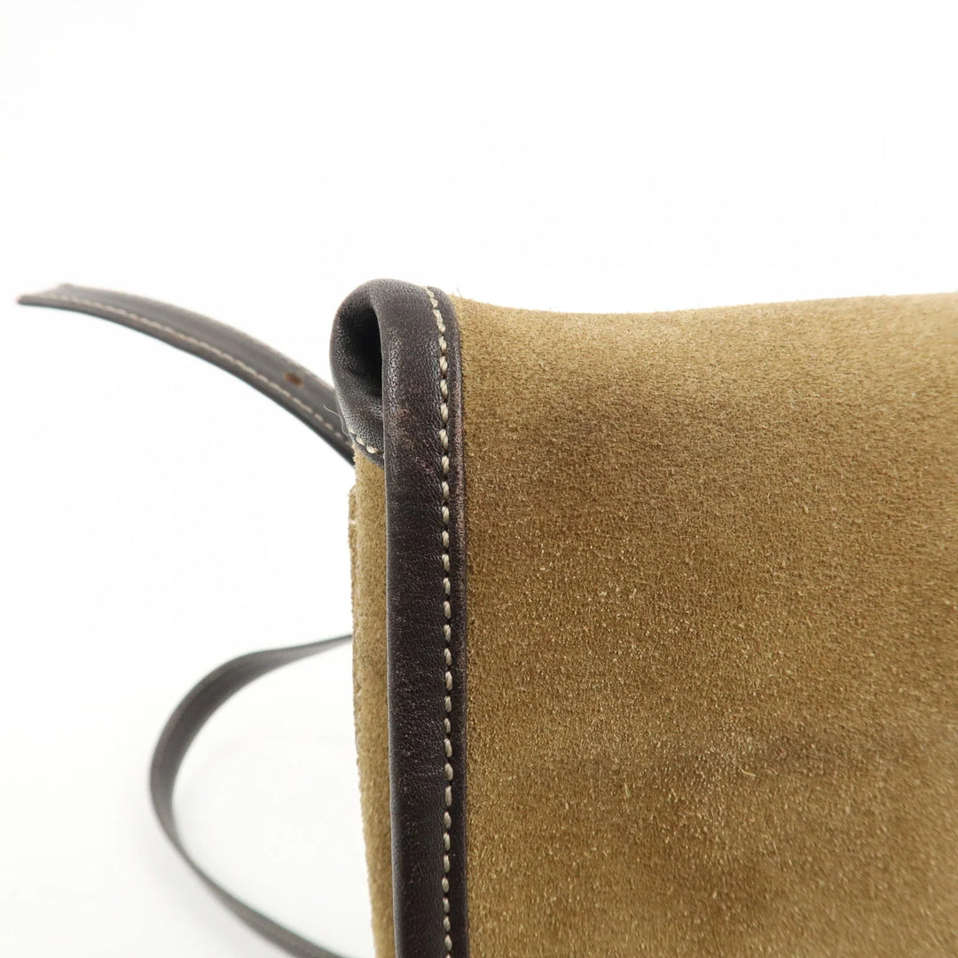 LOEWE Anagram Suede Leather Shoulder Bag Crossbody Bag Brown
