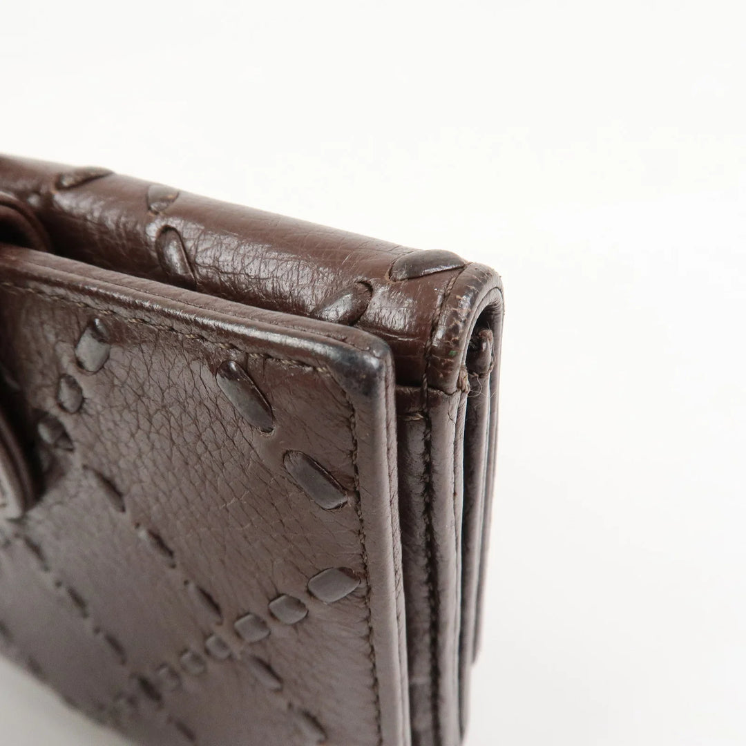 CHANEL COCO Mark Wild Stitch Caviarskin Compact Tri-fold Wallet