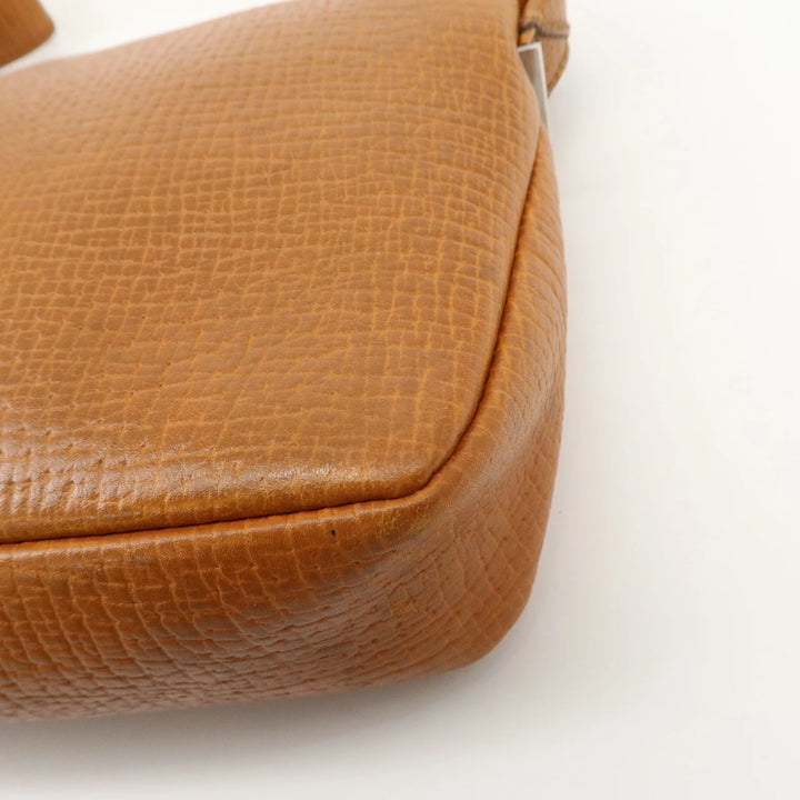 LOEWE Leather Shoulder Bag Brown Silver Hardware