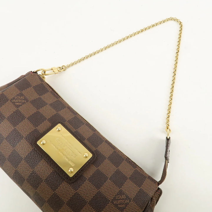 Louis Vuitton Damier Eva 2Way Hand Bag Shoulder Bag Damier Ebene N55213 Used