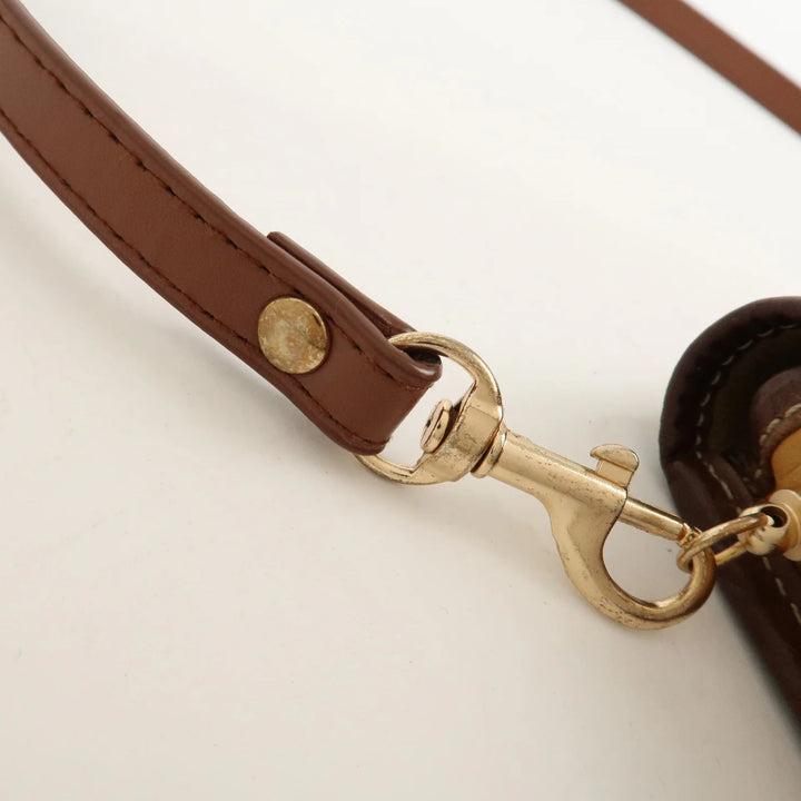 LOEWE Anagram Leather Shoulder Bag Brown Used