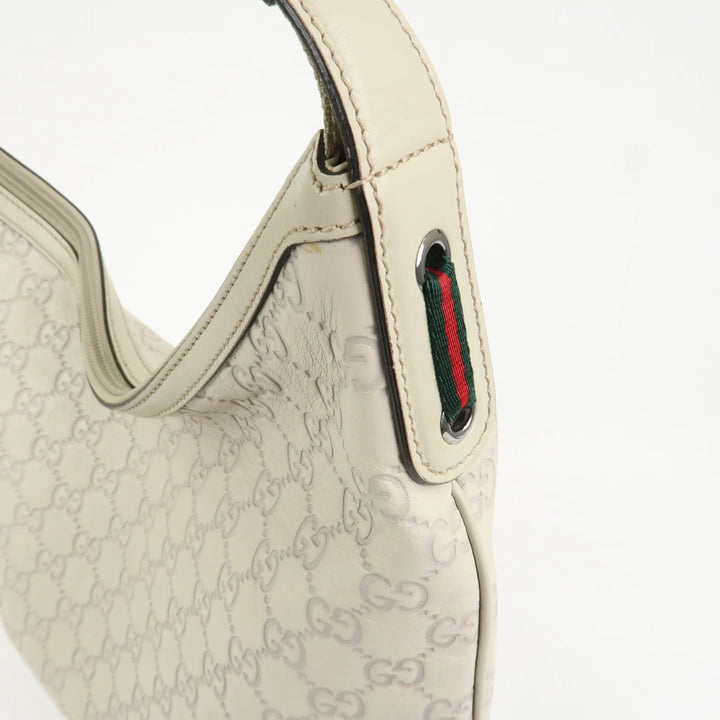GUCCI Sherry Guccissima Leather Shoulder Bag Ivory 293596