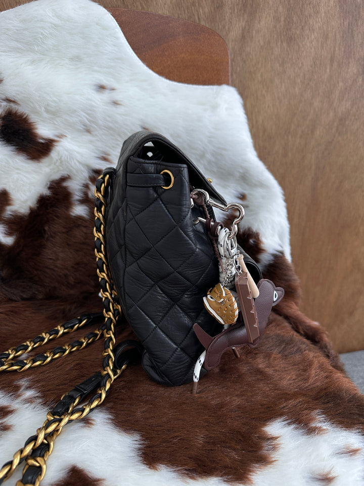 Chanel Duma Quilted Lambskin Backpack 🖤｜Classic CC Turnlock・Vintage Chain Strap・Iconic Quilted Design