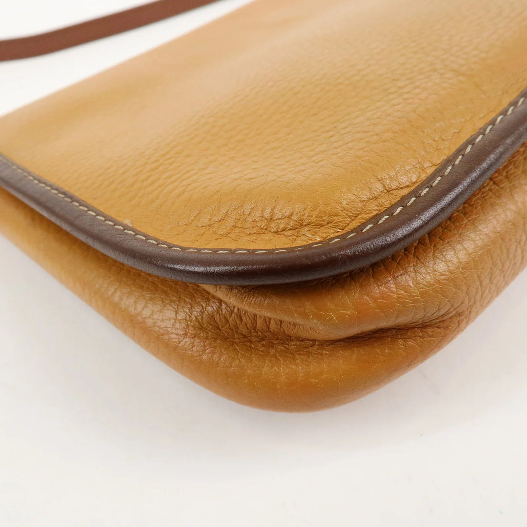 LOEWE Anagram Leather Shoulder Bag Brown Used