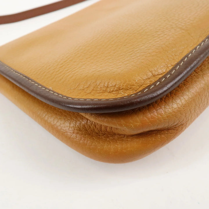 LOEWE Anagram Leather Shoulder Bag Brown Used