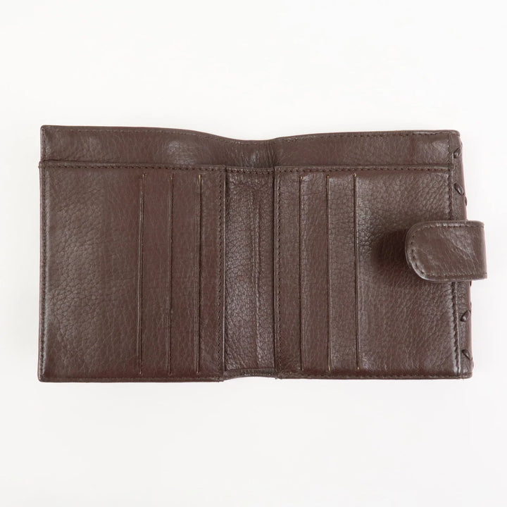 CHANEL COCO Mark Wild Stitch Caviarskin Compact Tri-fold Wallet
