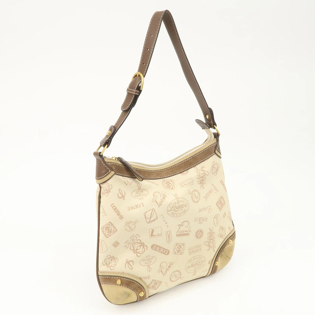LOEWE Anagram Canvas Suede Leather Shoulder Bag 160th Anniverssary
