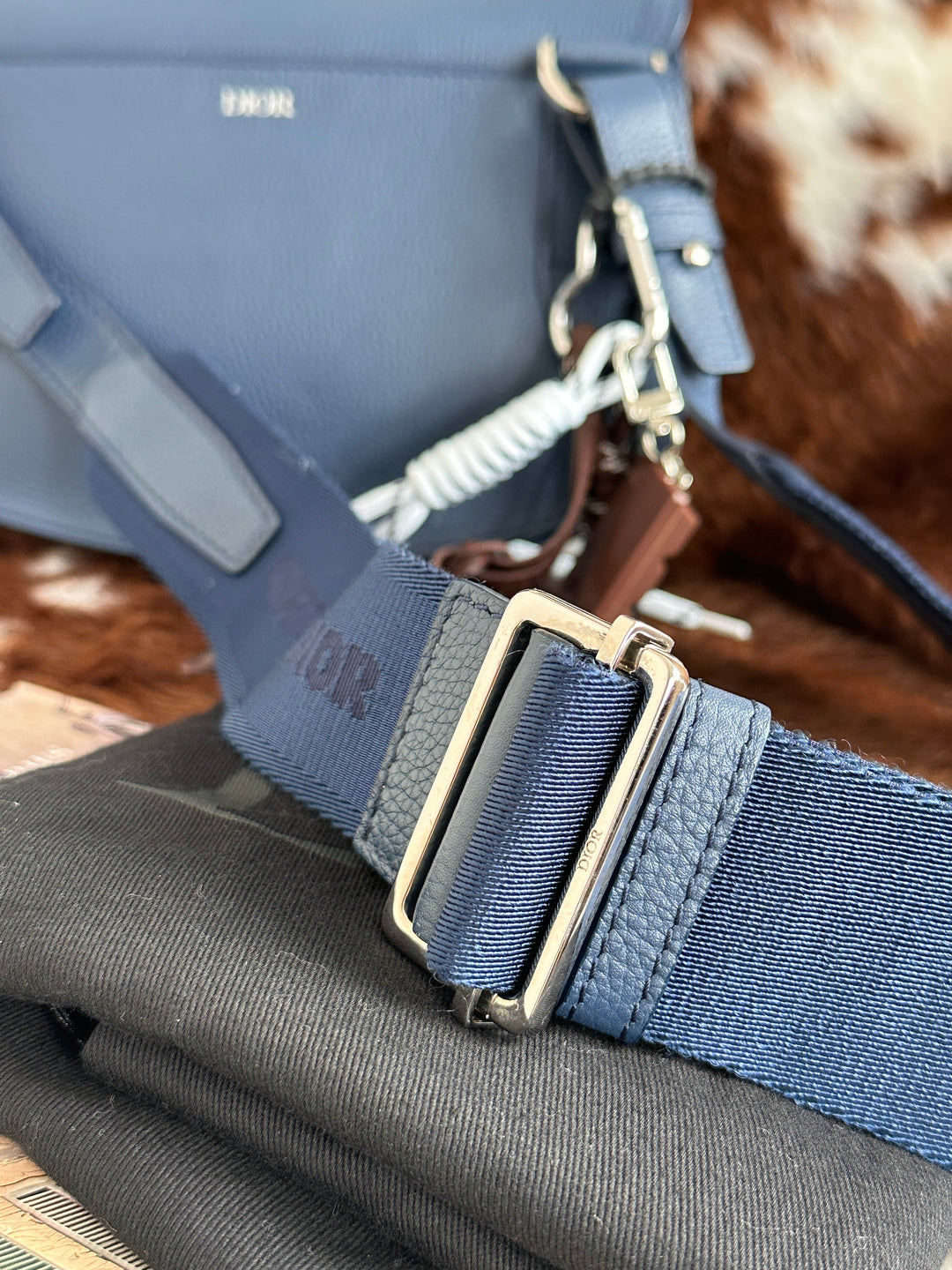 Dior Saddle Leather Camera Bag 💙✨｜Iconic Saddle Silhouette・Full Set Included・Modern Minimal D