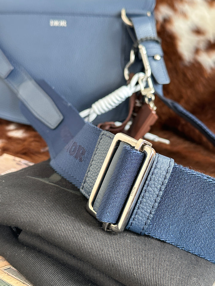 Dior Saddle Leather Camera Bag 💙✨｜Iconic Saddle Silhouette・Full Set Included・Modern Minimal D